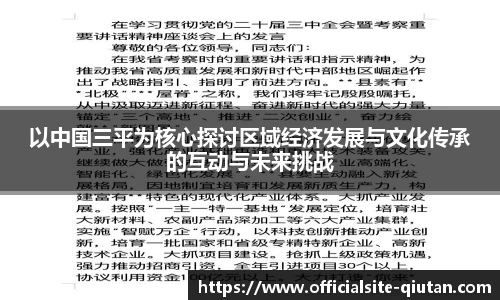 以中国三平为核心探讨区域经济发展与文化传承的互动与未来挑战