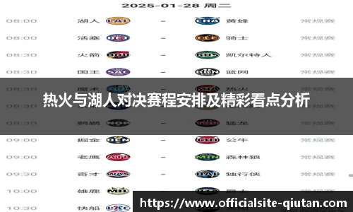 热火与湖人对决赛程安排及精彩看点分析